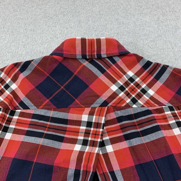 Trina Turk Button Shirt Top Womens Small Flannel Plaid Long Sleeve - Picture 14 of 14